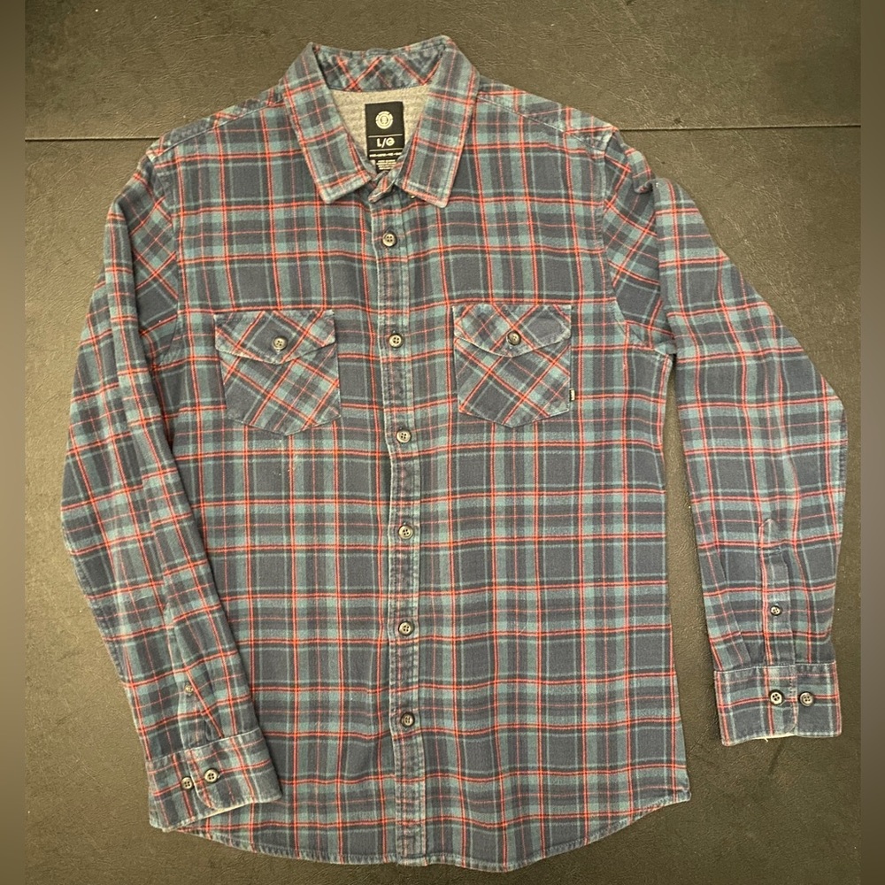 Element Plaid Flannel Shirt L